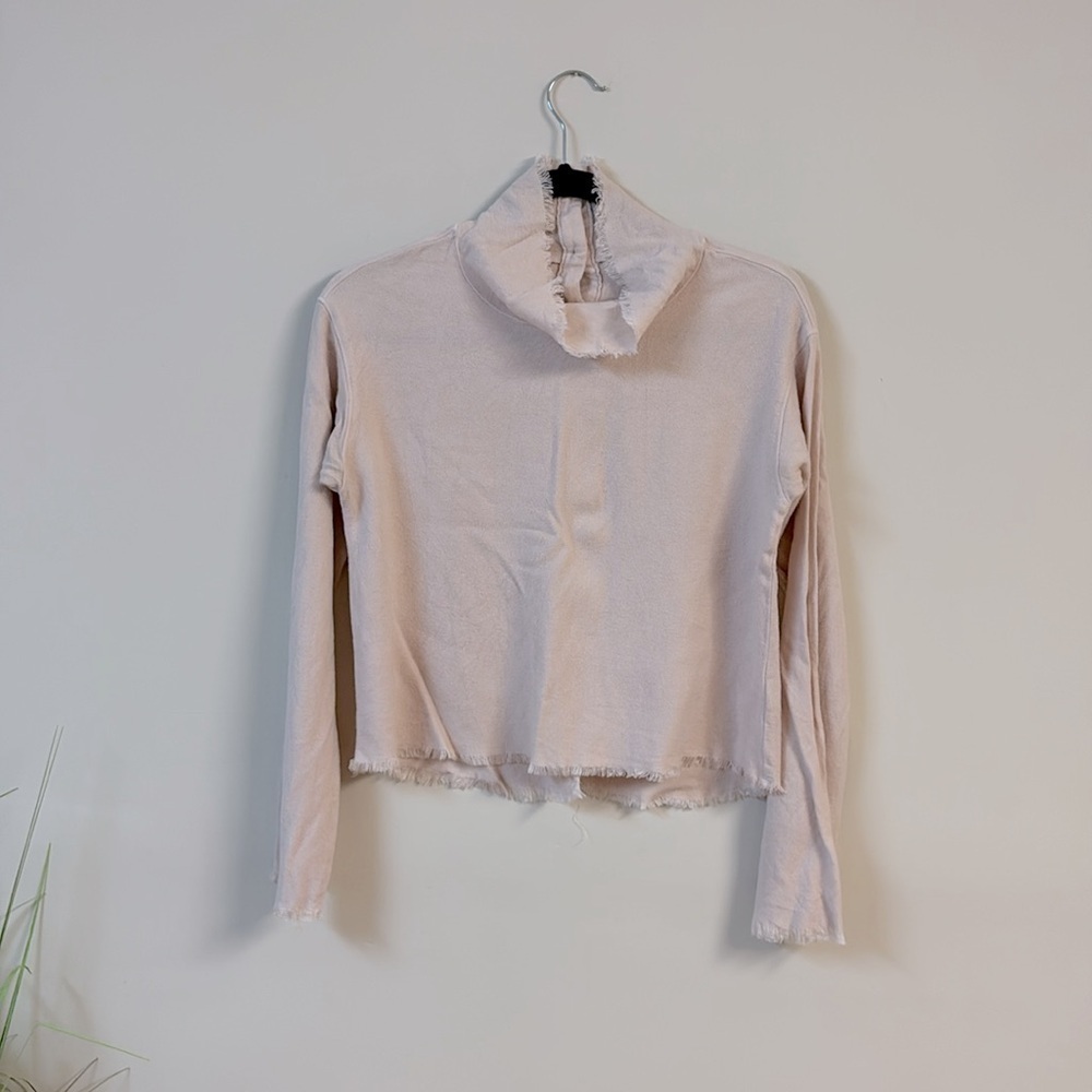 ❤️ CLOTH & STONE FRAYED BUTTON BACK MOCK NECK LONG SLEEVE size M - Picture 2 of 4